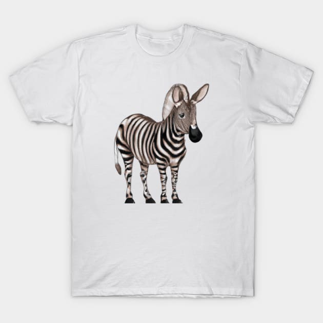 Cute Quagga Drawing T-Shirt by Play Zoo